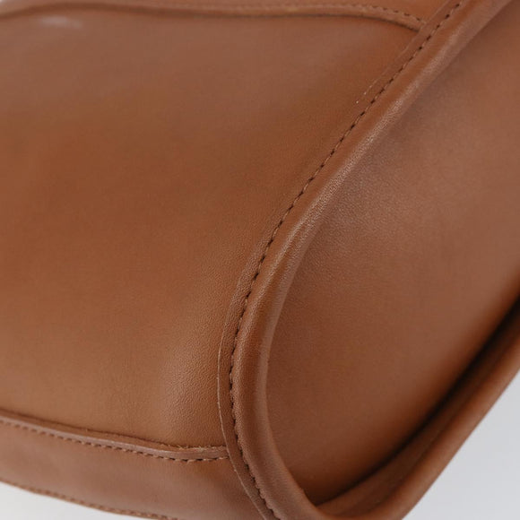 Coach Shoulder Bag Leather Brown Gold Auth am9893