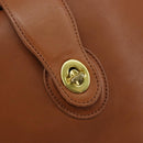 Coach Shoulder Bag Leather Brown Gold Auth am9893-14