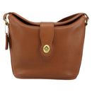 Coach Shoulder Bag Leather Brown Gold Auth am9893-2