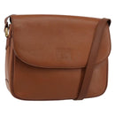 Burberrys Shoulder Bag Leather Gold Brown Auth am9896-1