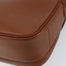 Burberrys Shoulder Bag Leather Gold Brown Auth am9896-12