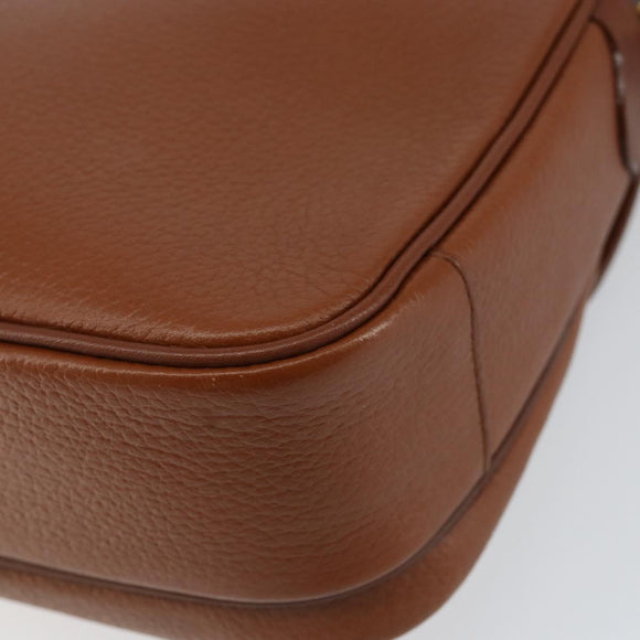 Burberrys Shoulder Bag Leather Gold Brown Auth am9896