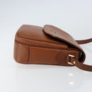 Burberrys Shoulder Bag Leather Gold Brown Auth am9896-4