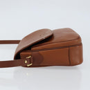 Burberrys Shoulder Bag Leather Gold Brown Auth am9896-5