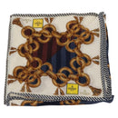 FENDI 2 Pieces Set Scarf Cotton Navy Bordeaux Auth am9897-1