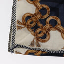 FENDI 2 Pieces Set Scarf Cotton Navy Bordeaux Auth am9897-9