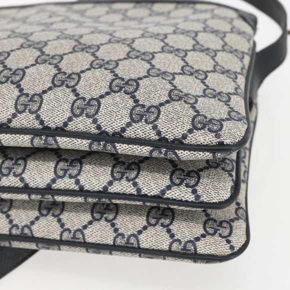 GUCCI GG Supreme Sherry Line Shoulder Bag PVC Red Navy 41 02 013 Auth am9899