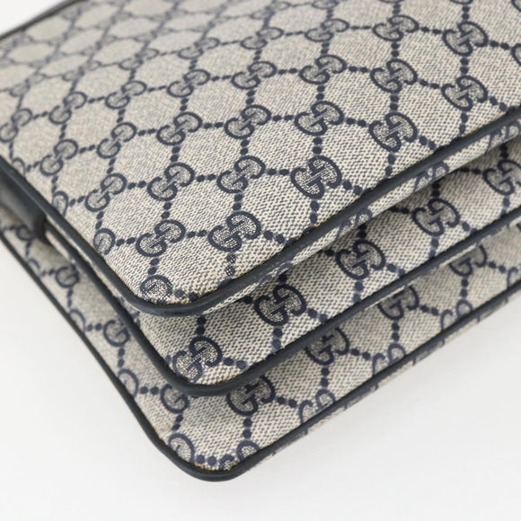 GUCCI GG Supreme Sherry Line Shoulder Bag PVC Red Navy 41 02 013 Auth am9899