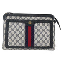 GUCCI GG Supreme Sherry Line Shoulder Bag PVC Red Navy 41 02 013 Auth am9899-13