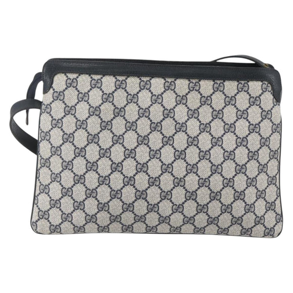 GUCCI GG Supreme Sherry Line Shoulder Bag PVC Red Navy 41 02 013 Auth am9899