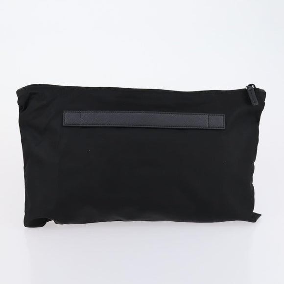 PRADA Carry Case Cover Set Nylon Black Silver Auth am9905