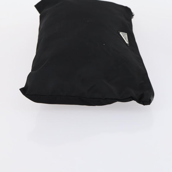 PRADA Carry Case Cover Set Nylon Black Silver Auth am9905