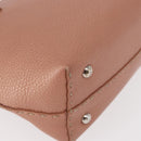 FENDI selleria Mini Tote Bag Leather Beige Silver Auth am9906-12