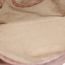 FENDI selleria Mini Tote Bag Leather Beige Silver Auth am9906-16