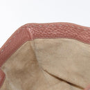 FENDI selleria Mini Tote Bag Leather Beige Silver Auth am9906-17