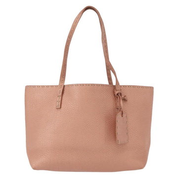 FENDI selleria Mini Tote Bag Leather Beige Silver Auth am9906 - 0