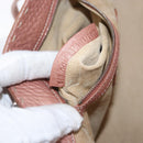 FENDI selleria Mini Tote Bag Leather Beige Silver Auth am9906-21