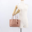 FENDI selleria Mini Tote Bag Leather Beige Silver Auth am9906-22