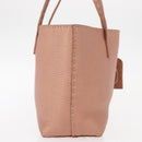 FENDI selleria Mini Tote Bag Leather Beige Silver Auth am9906-5