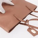 FENDI selleria Mini Tote Bag Leather Beige Silver Auth am9906-6