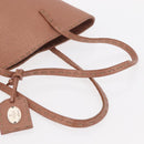 FENDI selleria Mini Tote Bag Leather Beige Silver Auth am9906-7