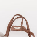 FENDI selleria Mini Tote Bag Leather Beige Silver Auth am9906-8