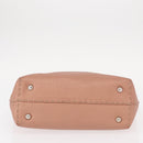 FENDI selleria Mini Tote Bag Leather Beige Silver Auth am9906-9