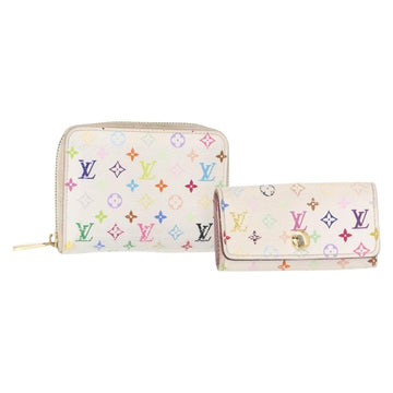 LOUIS VUITTON Zippy Coin Purse Multicles 4 Coin Purse 2 Set White Auth am9908