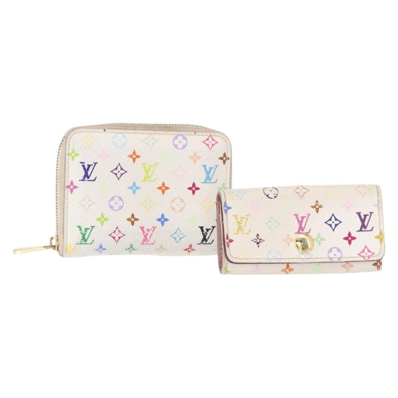LOUIS VUITTON Zippy Coin Purse Multicles 4 Coin Purse 2 Set White Auth am9908