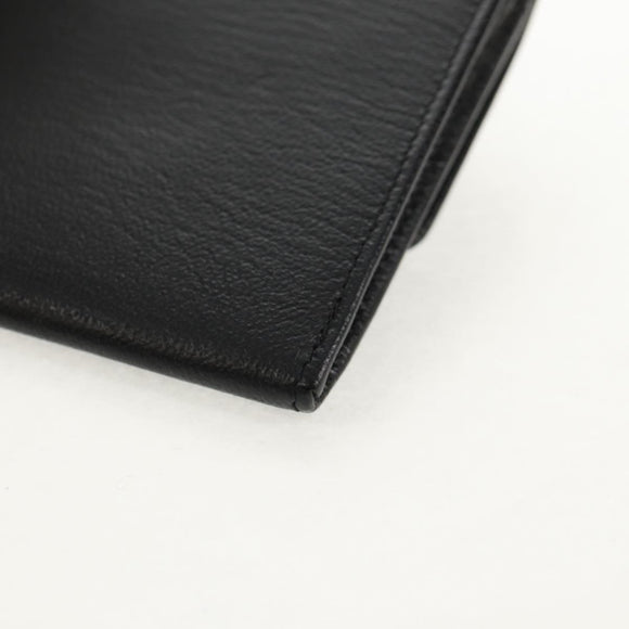 CHANEL Wallet Calf Skin Black Gold CC Auth am9909V