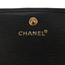 CHANEL Wallet Calf Skin Black Gold CC Auth am9909V-14