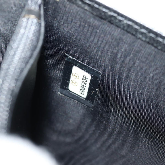 CHANEL Wallet Calf Skin Black Gold CC Auth am9909V