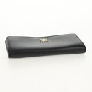 CHANEL Wallet Calf Skin Black Gold CC Auth am9909V-6