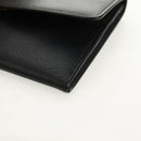 CHANEL Wallet Calf Skin Black Gold CC Auth am9909V-9