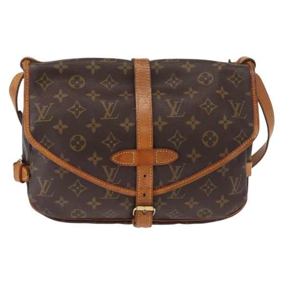LOUIS VUITTON Monogram Saumur 30 Shoulder Bag M42256 LV Auth am9911