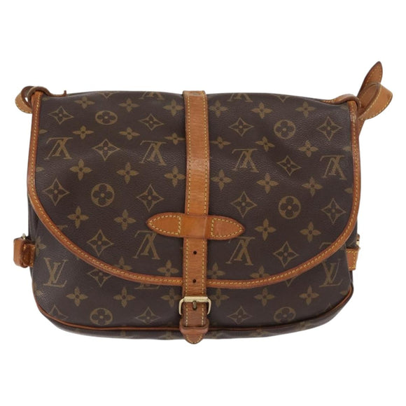 LOUIS VUITTON Monogram Saumur 30 Shoulder Bag M42256 LV Auth am9911