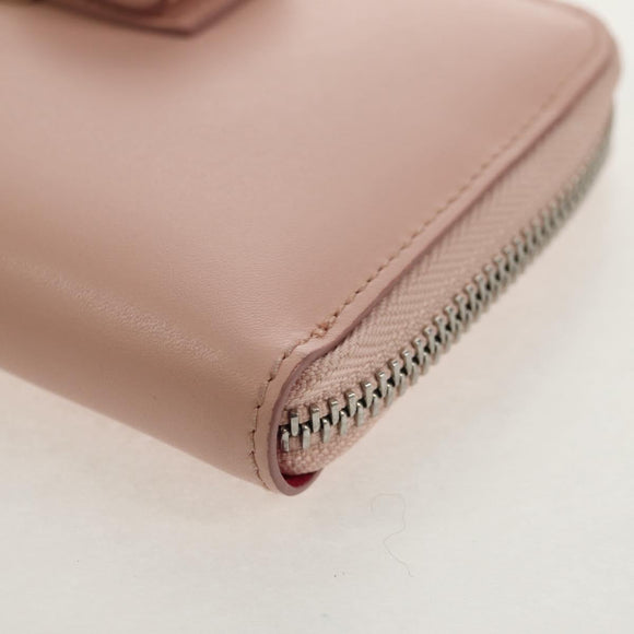 Salvatore Ferragamo Vala Long Wallet Leather Pink Silver Auth am9912V