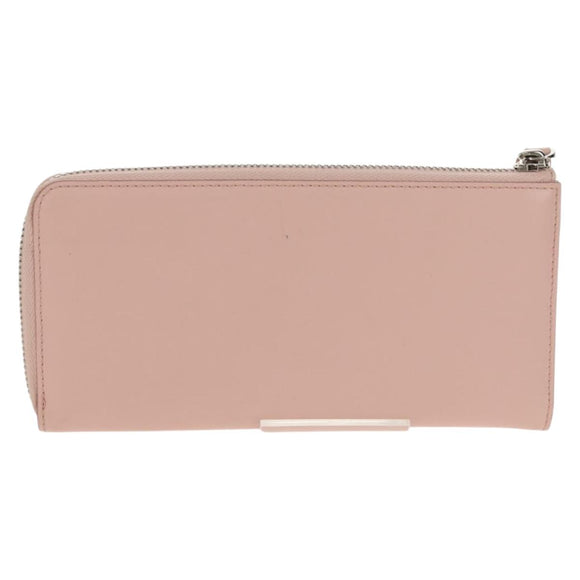 Salvatore Ferragamo Vala Long Wallet Leather Pink Silver Auth am9912V