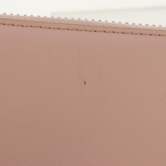 Salvatore Ferragamo Vala Long Wallet Leather Pink Silver Auth am9912V