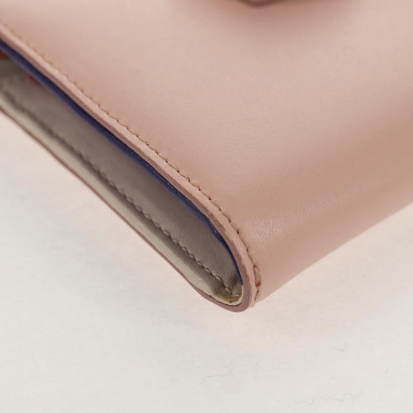 Salvatore Ferragamo Vala Long Wallet Leather Pink Silver Auth am9912V