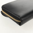 Chloe Long Wallet Leather Black Gold Auth am9913V-10