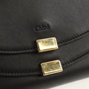 Chloe Long Wallet Leather Black Gold Auth am9913V-12