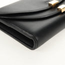 Chloe Long Wallet Leather Black Gold Auth am9913V-8