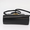 Salvatore Ferragamo Gancini Hand Bag Leather 2way Black Silver Auth am9914-11