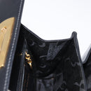 Salvatore Ferragamo Gancini Hand Bag Leather 2way Black Silver Auth am9914-20