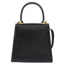 Salvatore Ferragamo Gancini Hand Bag Leather 2way Black Silver Auth am9914-3