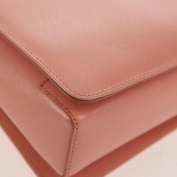 Salvatore Ferragamo Vala Hand Bag Leather 2way Pink Gold Auth am9917V