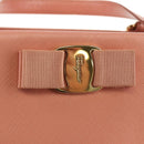 Salvatore Ferragamo Vala Hand Bag Leather 2way Pink Gold Auth am9917V-20