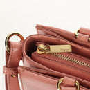 Salvatore Ferragamo Vala Hand Bag Leather 2way Pink Gold Auth am9917V-9