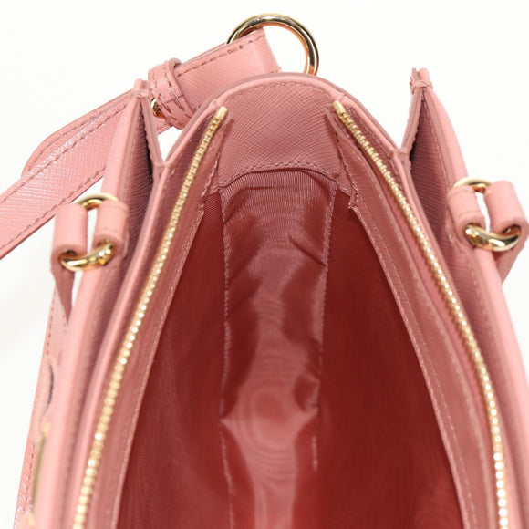 Salvatore Ferragamo Vala Hand Bag Leather 2way Pink Gold Auth am9917V